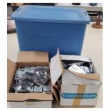 Tote w/ Lid Full of Electrical Boxes