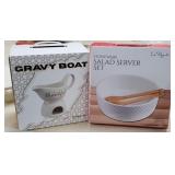 New Salad Server & Gravy Boat