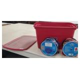 Tote w/Lid of Christmas Lights