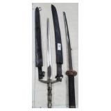 33" & 37" Swords w/ Leather Sheaths