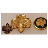 3 Metal Girl Scout Pins