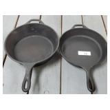 2 10" Lodge Iron Skillets, 1 Deep