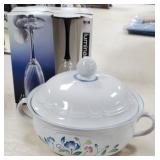 Wine Glasses & Stoneware Casserole