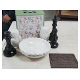 Ceramic Chess Pieces, Owls & Bowls