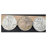 (3) W. Liberty Half Dollars: 1936, 37, 43