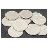 Lot w/ 10 Mixed Date Canada Quarters, No Silver