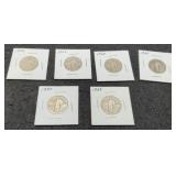 (6) Different Standing Liberty Quarters