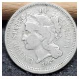 1867 Three Cent F