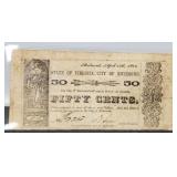 1862 Half Dollar Richmond Virginia Note