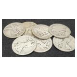 (7) W. Liberty Half Dollars, No Date