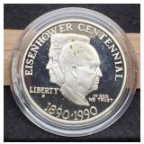 1990/1890 Ike Silver Proof Dollar
