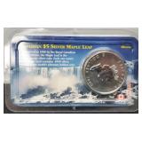 2000 1 Troy Oz. Silver Canada $5 Maple Leaf w/