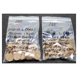 (2) Hundred Wheat Cents Pre 1940 Sold By Hundred