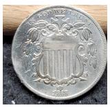 1868 Shield Nickel F