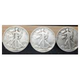 (3) W. Liberty Half Dollars:
