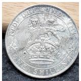 1921 G. Britain Silver 1 Shilling 50%/5.7 G