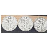 (3) W. Liberty Half Dollars: 1944, 45-P&S