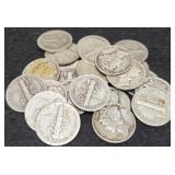(25) Mercury Dimes