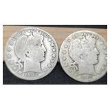 (2) Barber Half Dollars: 1903-O, 04