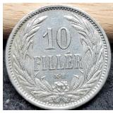 1908 Hungary 10 Filler