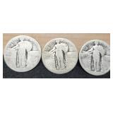 (3) S. Liberty Quarters, No Dates