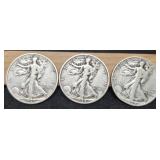 (3) W. Liberty Half Dollars: