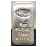 (5) Troy Oz. Silver Bar By Ital SOLD BY THE OUNCE