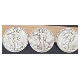 (3) W. Liberty Half Dollars: