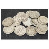 (22) Silver Dimes Mercury & Roosevelt