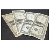 (4) $1 Silver Certificate Notes: