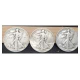 (3) W. Liberty Half Dollars: