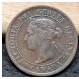 1884 Canada Large Cent VF+