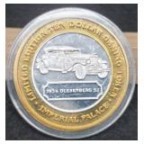$10 Silver Las Vegas Gaming Token