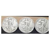 (3) W. Liberty Half Dollars: 1944-P&D. 45