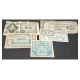 (5) WW2 Notes: U.S., Japan & German Military Notes