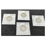 (4) Barber Quarters: 1899, 03-O, 09, 14
