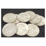 (10) 1964 W. Quarters Unc.