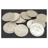 (12) 40% Silver Kennedy Half Dollars