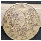 1968 Kenya Large Dime