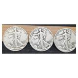 (3) W. Liberty Half Dollars: 1941-P&S, 43