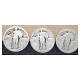 (3) No Date S. Liberty Quarters