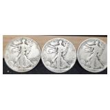 (3) W. Liberty Half Dollars: 1935, 41-D, 42