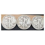 (3) W. Liberty Half Dollars: