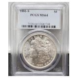 1881-S Slab Morgan Dollar PCGS MS64