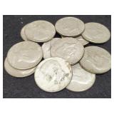 (12) 40% Silver K. Half Dollars