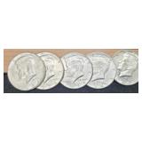 (5) 1964 K. Half Dollars