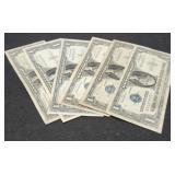 (6) 1957 $1 Silver Certificate Notes inc/ 1 Star