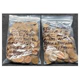 (4) Hundred Wheat Cents 1940 Up Sold By Hundred