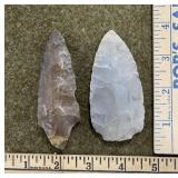 2 Flint Indian Artifacts