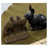 Rabbit Bank & Horse Bookend